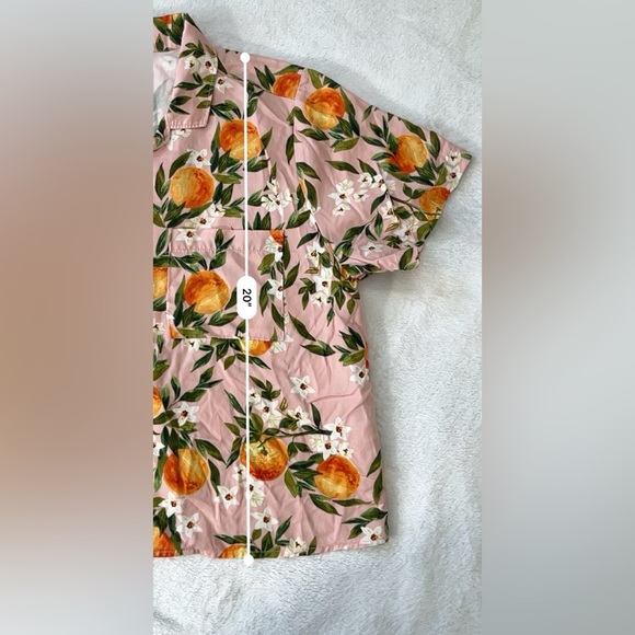 Marine Layer Peach Print Button Down Shirt Women’s M Pink Orange Floral - Picture 6 of 10